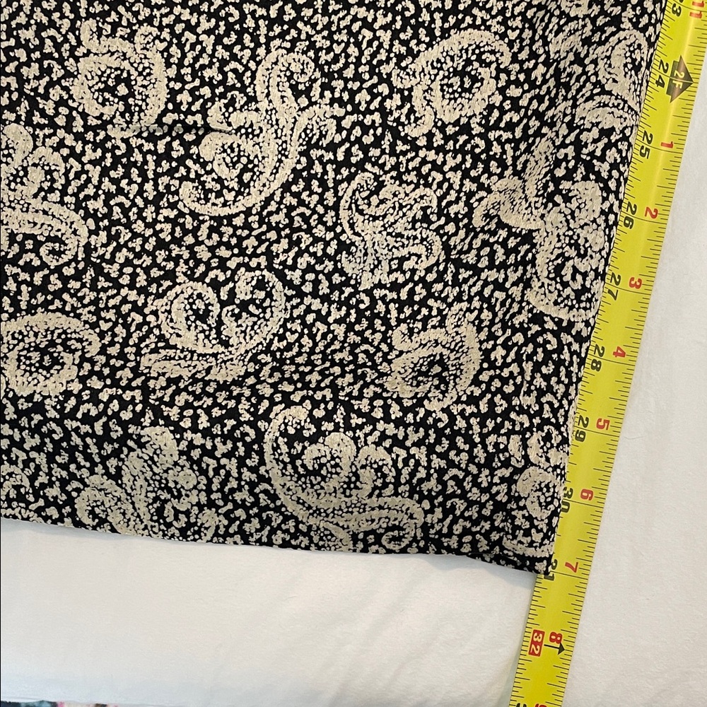 Anne Klein Vintage 100% Silk Black Paisley Pants size 12 - Picture 12 of 13